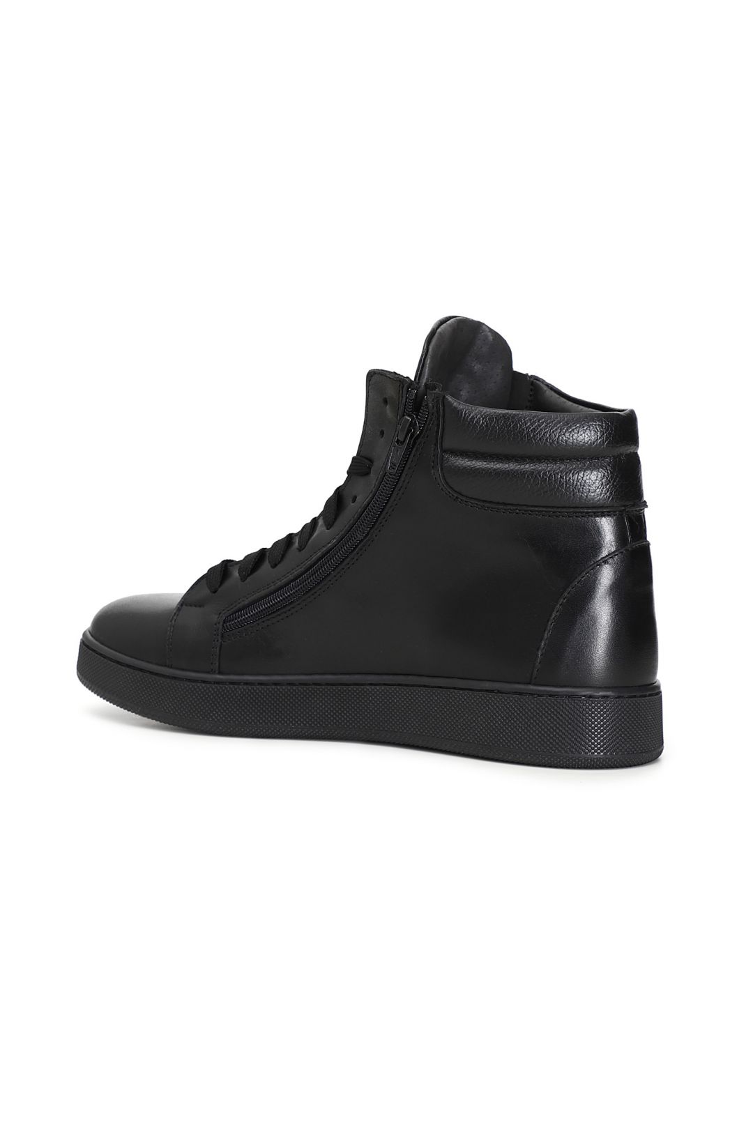 high-top leather sneakers with zip CafèNoir