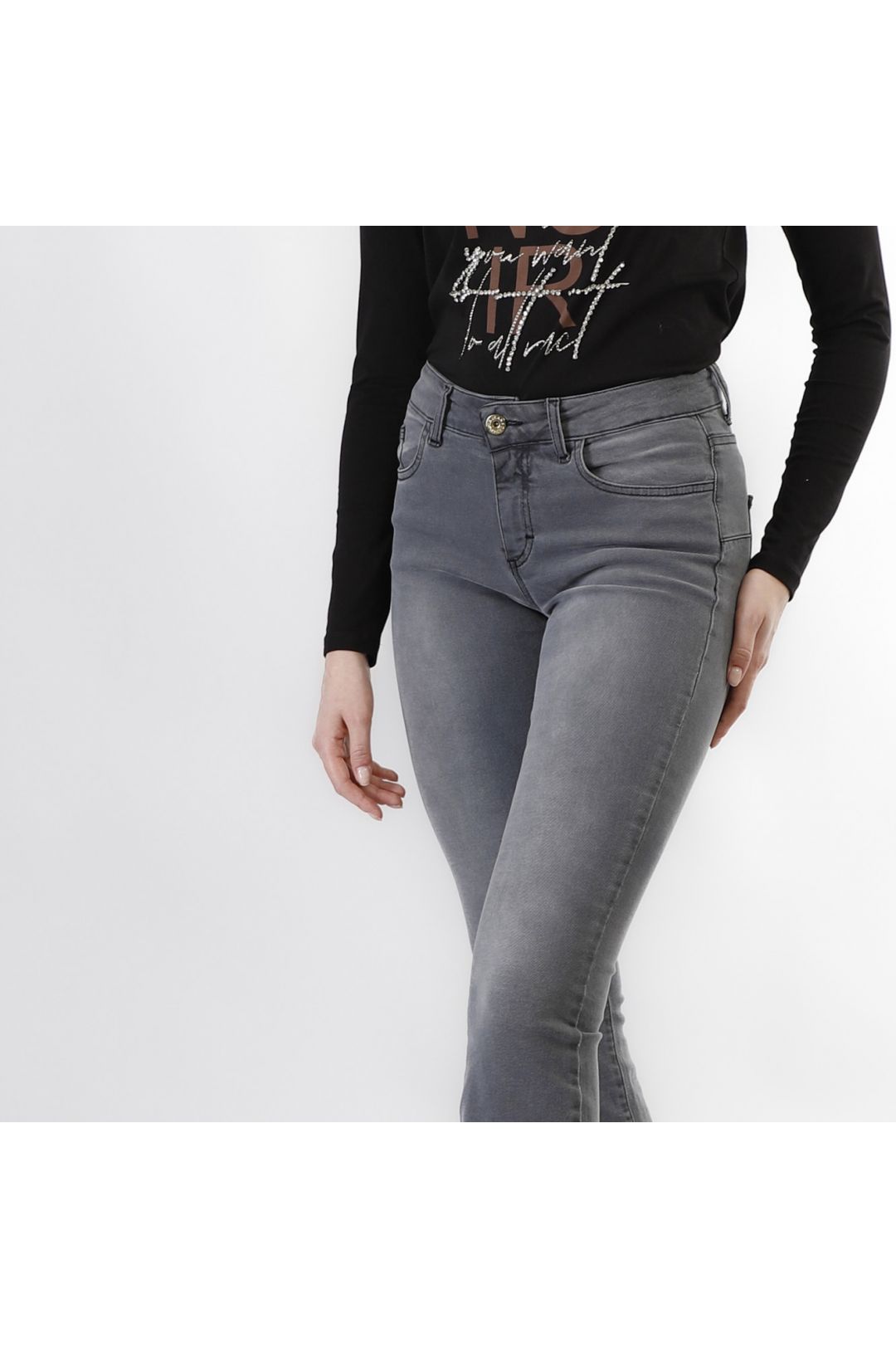 Cropped flare denim jeans
