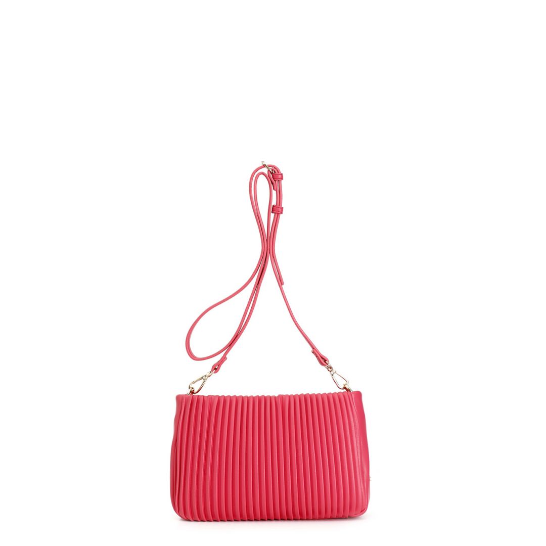 pleated clutch bag hot pink