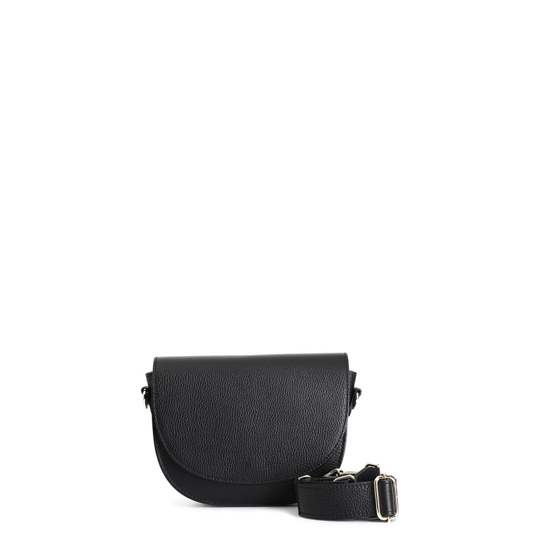 puffy effect bag with metal logo black